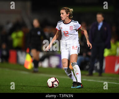 La masse de comté, Swindon, Royaume-Uni. Apr 9, 2019. Womens International football friendly l'Angleterre contre l'Espagne ; Angela Sosa de l'Espagne : l'action de Crédit Plus Sport/Alamy Live News Banque D'Images