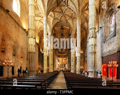 Lisbonne, Portugal - 18 Février 2017 : Monastère de Jeronimos Lisbonne Banque D'Images