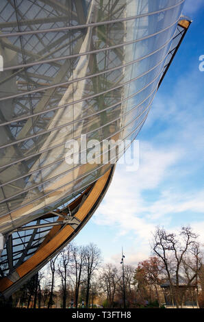 Gallery complexe pour la fondation d'entreprise Louis Vuitton, dans le Bois de Boulogne, Paris, conçu par l'architecte américain Frank Gehry visionnaire Banque D'Images