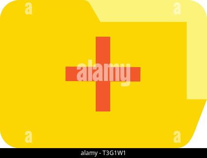 Dossier médical Icône Couleur multi plate Illustration de Vecteur