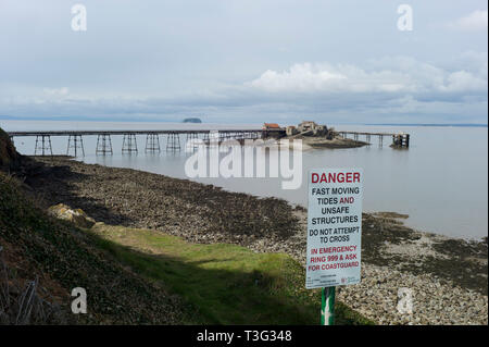 L'Birnbeck Pier à Weston Super Mare North Somerset en Angleterre Banque D'Images