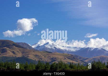 Vue sur la campagne autour de Mount Hutt Banque D'Images