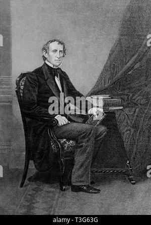 John Tyler (1790-1862), 10e président des États-Unis 1841-1845, Portrait, gravure, C.M. Bell, 1870's Banque D'Images
