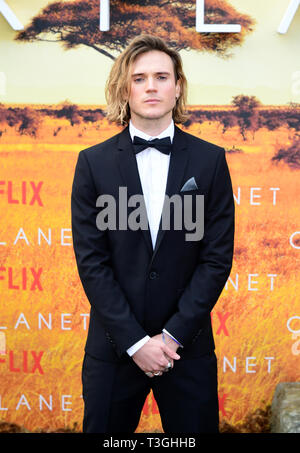 Dougie Poynter assister à la première mondiale de notre planète de Netflix, tenue au Musée d'Histoire Naturelle de Londres. Banque D'Images