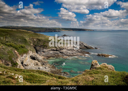 Peu Cudden ; Point de vue de Praa Sands Mount's Bay, Cornwall, UK Banque D'Images