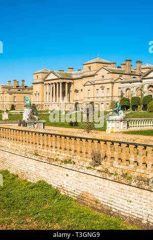 Holkham hall demeure seigneuriale en Amérique du Norfolk, East Anglia, Angleterre, RU Banque D'Images