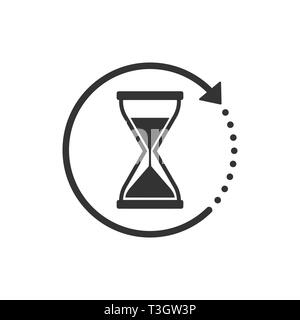 Hourglass, sable, icône heure. Illustration vectorielle, modèle plat. Illustration de Vecteur