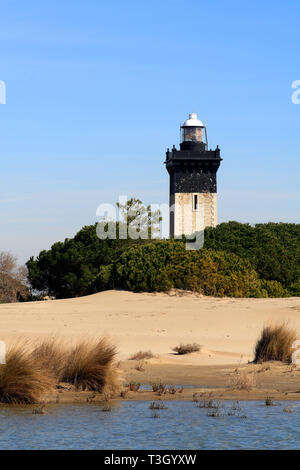 Le phare de l'Espiguette Plage en Languedoc Roussillon, France Banque D'Images