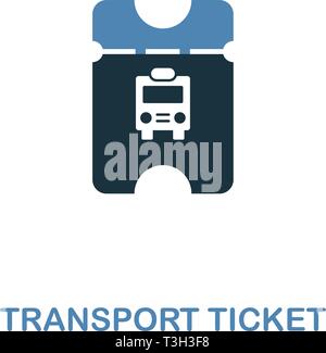 L'icône de ticket de transport en deux couleurs. La conception créative de city elements collection d'icônes. Transport de couleur icône ticket pour le web et les terminaux mobiles. Illustration de Vecteur