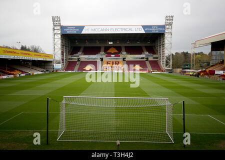 Vue générale de la hauteur de l'avant de la Ladbrokes Scottish Premiership match au parc de sapin, Motherwell. Banque D'Images