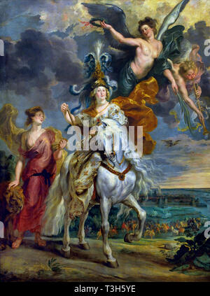 Le Regent : Militant la victoire à Juliers - La Marie de Médicis 1622-1624 Cycle de Peter Paul Rubens commandé par la reine Marie de Médicis, veuve du Roi Henri IV de France, pour le Palais du Luxembourg à Paris, Banque D'Images