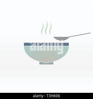 Dans le bol de soupe signe symbole icône vecteur illustration simple de l'image de la soupe. Illustration de Vecteur