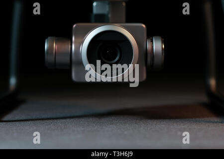 L'objectif de l'appareil photo et l'article d'un fantôme noir obsidienne Pro 4 DJI quadcopter drone Banque D'Images