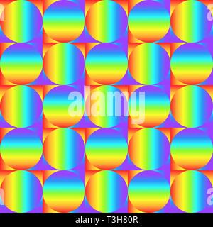 Transparente avec motif géométrique gradient multicolores, des carrés et des cercles de couleur arc-en-ciel, ornement abstrait texture graphique prism. Géométrie décorative Illustration de Vecteur