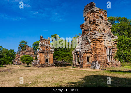 Prasat Suor Prat (12 tours), Angkor Thom, Siem Reap, Cambodge Banque D'Images