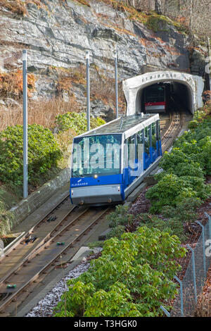 Le mont Fløyen funiculaire Bergen Norvège Banque D'Images