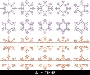 Flocons de Noël avec monogramme Illustration de Vecteur