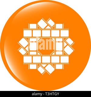 Bande de film web bouton icône glacée Banque D'Images