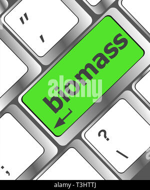 Les touches du clavier avec le bouton Mot de biomasse sur elle Banque D'Images