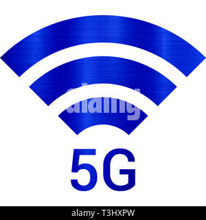 Signal haut débit 5G mobile connection illustration web réseau bleu métallique Banque D'Images