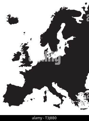 Europe site isolé sur un fond blanc. Vector Illustration. Illustration de Vecteur