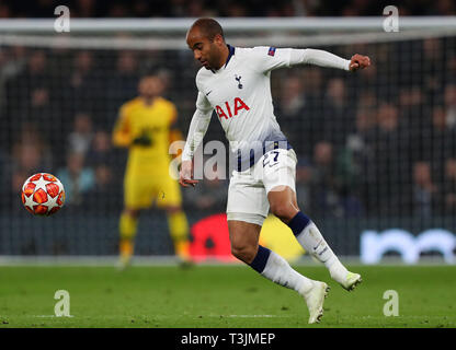 Londres, Royaume-Uni. 9Th avr 2019. Lucas de Tottenham pendant le quart de finale de la Ligue des Champions, premier match aller, Tottenham Hotspur v Manchester City au Tottenham Hotspur Stadium, Londres, Royaume-Uni. Credit : Mitchell Gunn/ESPA-Images/Alamy Live News Banque D'Images