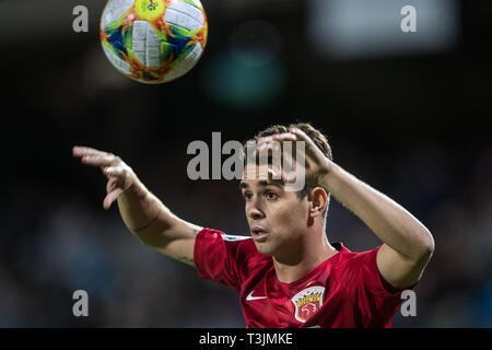 Kogarah, Australie. 10 avr, 2019. Kogarah, Australie. 10 avr 2019. Oscar de l'EPOP Shanghai prend un lancer au cours de l'AFC Champions League match Groupe H FC entre Sydney et Shanghai EPOP à Stade du Jubilé, Kogarah, Australie, le 10 avril 2019. Photo de Peter Dovgan. Usage éditorial uniquement, licence requise pour un usage commercial. Aucune utilisation de pari, de jeux ou d'un seul club/ligue/dvd publications. Credit : UK Sports Photos Ltd/Alamy Live News Crédit : UK Sports Photos Ltd/Alamy Live News Banque D'Images