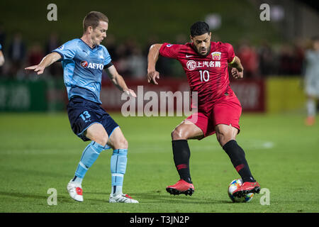 Kogarah, Australie. 10 avr, 2019. Hulk de Shanghai pendant l'attaque EPOP AFC Champions League match Groupe H FC entre Sydney et Shanghai EPOP à Stade du Jubilé, Kogarah, Australie, le 10 avril 2019. Photo de Peter Dovgan. Usage éditorial uniquement, licence requise pour un usage commercial. Aucune utilisation de pari, de jeux ou d'un seul club/ligue/dvd publications. Credit : UK Sports Photos Ltd/Alamy Live News Banque D'Images