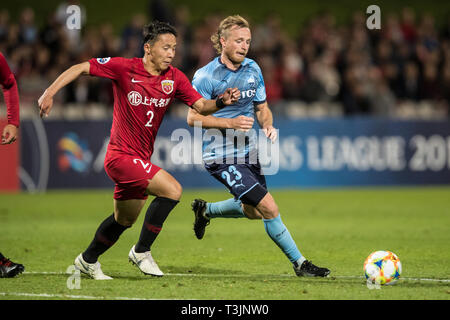 Kogarah, Australie. 10 avr, 2019. Ryan Grant Sydney FC au cours de l'AFC Champions League match Groupe H FC entre Sydney et Shanghai EPOP à Stade du Jubilé, Kogarah, Australie, le 10 avril 2019. Photo de Peter Dovgan. Usage éditorial uniquement, licence requise pour un usage commercial. Aucune utilisation de pari, de jeux ou d'un seul club/ligue/dvd publications. Credit : UK Sports Photos Ltd/Alamy Live News Banque D'Images