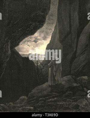 Par 'cachée que mon guide et je n'entrez, pour revenir à la juste world', c1890. Organisateur : Gustave Doré. Banque D'Images