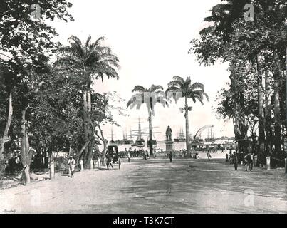 Place d'armes, Port Louis, Maurice, 1895. Créateur : Inconnu. Banque D'Images