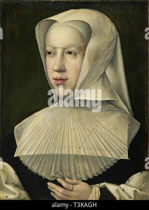 Portrait de Marguerite d'Autriche (1480-1530). Créateur : Bernaert van Orley,, (1488-1541). Banque D'Images