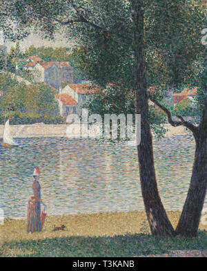 La Seine à Courbevoie , 1885. Créateur : Georges Pierre SEURAT (1859-1891). Banque D'Images