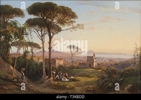 Naples vu de la Conocchia, 1844. Créateur : Giacinto Gigante, (1806-1876). Banque D'Images