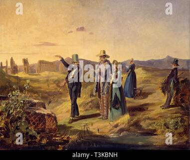 Les anglais dans la Campagna, ca 1835. Organisateur : Spitzweg, Carl (1808-1885). Banque D'Images