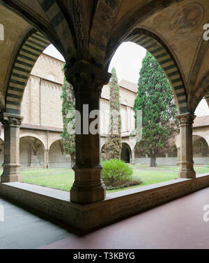 Cloître vert, Santa Maria Novella, Florence Banque D'Images