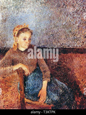 Camille PISSARRO (1830) 1903 Paysanne Assisse - Collection Privée 1882 Banque D'Images