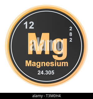 Le magnésium, Mg d'élément chimique. Le rendu 3D isolé sur fond blanc Banque D'Images