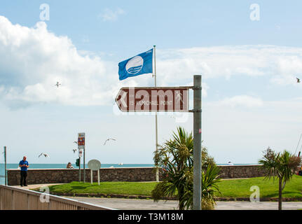 Courtown, Irlande - 23 août 2017. Célèbre station balnéaire avec une plage pavillon bleu dans le comté de Wexford, Irlande Banque D'Images