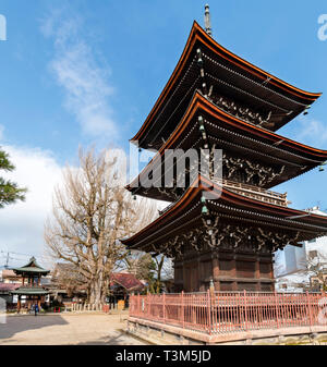 Dans les motifs de la pagode Hida Kokubun-ji, un temple bouddhiste historique à Takayama, Gifu Prefecture, Honshu, Japan Banque D'Images