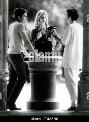 Ethan Hawke, Gwyneth Paltrow et Alfonso Cuaron, réalisateur du film sur le tournage du film de grandes espérances, 1997 Banque D'Images