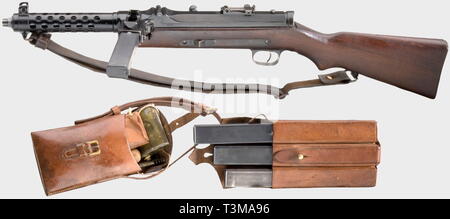Les armes de service, de l'Allemagne jusqu'en 1945, MP 34 (ö), mitraillette MP aussi Steyr-Solothurn, modifiés comme semi-automatique les SLK 34 ö, calibre 9 mm Para, numéro 2356, Editorial-Use-seulement Banque D'Images