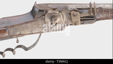 Bras longs, et l'on échangea, wheellock wheellock, fusil allemand, circa 1620, Additional-Rights Clearance-Info-Not-Available- Banque D'Images