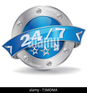 Vingt-quatre boutons et aider autour de l'horloge Illustration de Vecteur