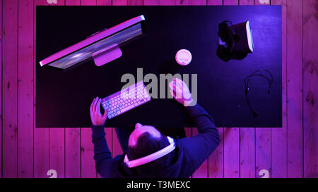 Joueur professionnel de se préparer pour le jeu. Banque D'Images