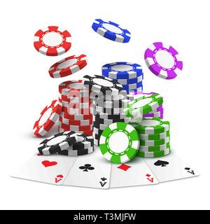 As avec de la pile ou de tas de jetons de pari sportif Illustration de Vecteur