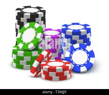 La pile ou de la heap, pieu ou tour de jetons de casino Illustration de Vecteur