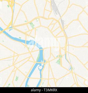Carte imprimable de Toulouse, France avec les principales et les routes secondaires et les grands chemins de fer. Cette carte est soigneusement conçu pour le routage et la mise particulier Illustration de Vecteur