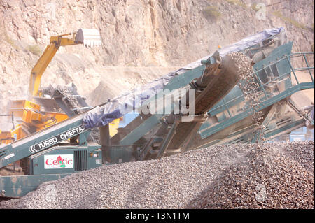 Hanson Aggregates à Machen Quarry à Newport South Wales. Le 05/10/2005 Banque D'Images
