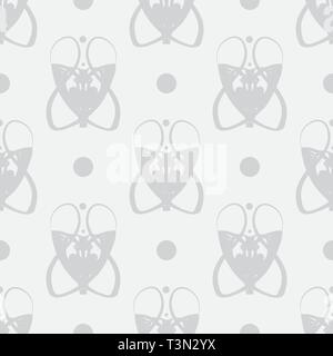 Modèle sans couture avec abstract floral gris Art Nouveau Illustration de Vecteur